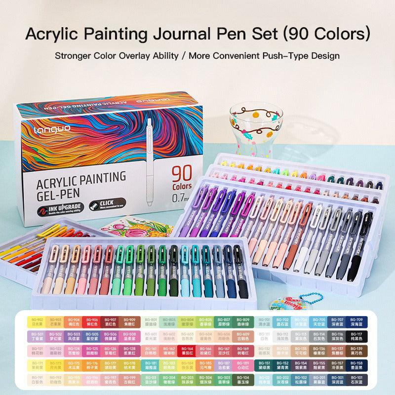 Colors Acrylic Painting Gel Pens, Retractable 0.7mm Tip, Student Handbook Pen for Graffiti and Writing