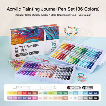 Colors Acrylic Painting Gel Pens, Retractable 0.7mm Tip, Student Handbook Pen for Graffiti and Writing