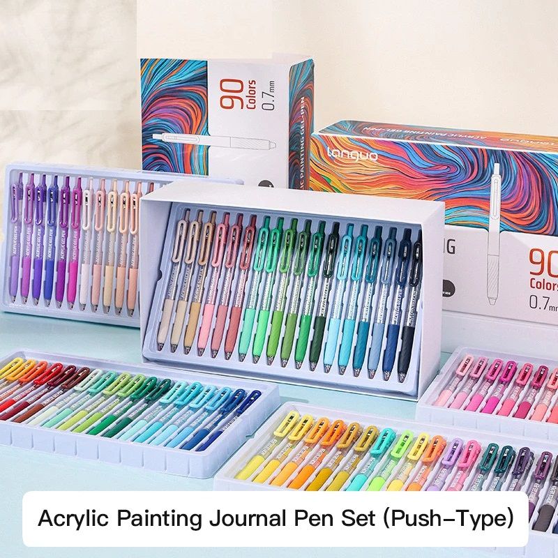 Colors Acrylic Painting Gel Pens, Retractable 0.7mm Tip, Student Handbook Pen for Graffiti and Writing