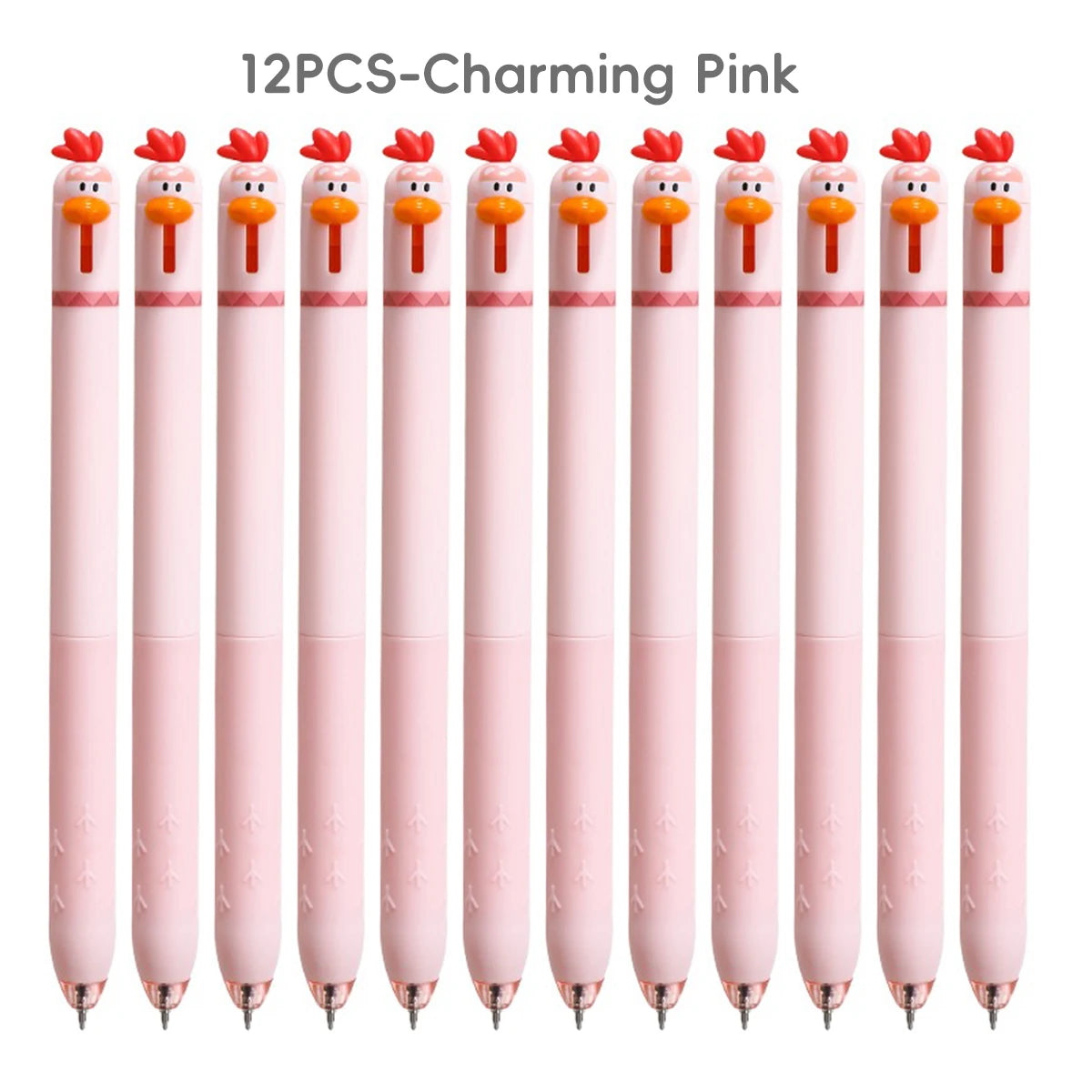 Funny Chicken Gel Pen with Fast Drying Ink and Stress Relief Click Toy