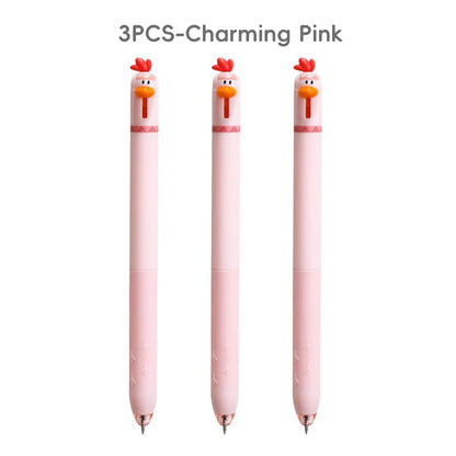 Funny Chicken Gel Pen with Fast Drying Ink and Stress Relief Click Toy