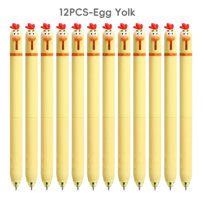 Funny Chicken Gel Pen with Fast Drying Ink and Stress Relief Click Toy