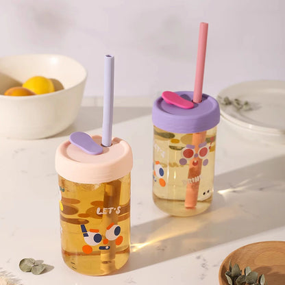 Reusable Silicone Drinking Straws Set