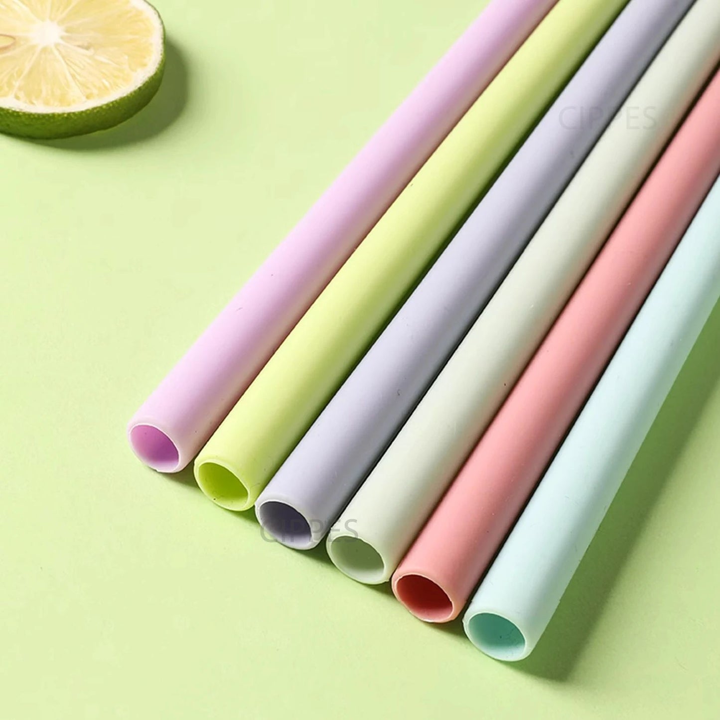 Reusable Silicone Drinking Straws Set