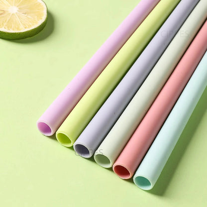 Reusable Silicone Drinking Straws Set
