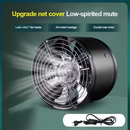 220V Metal Inline Duct Exhaust Fan (4–6 Inch) - Quiet Bathroom Ventilation Fan for Moisture & Odor Removal