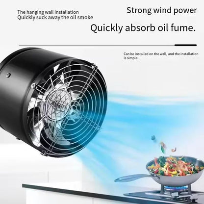 220V Metal Inline Duct Exhaust Fan (4–6 Inch) - Quiet Bathroom Ventilation Fan for Moisture & Odor Removal