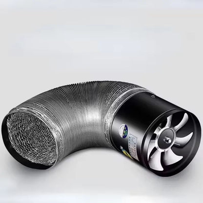 220V Metal Inline Duct Exhaust Fan (4–6 Inch) - Quiet Bathroom Ventilation Fan for Moisture & Odor Removal
