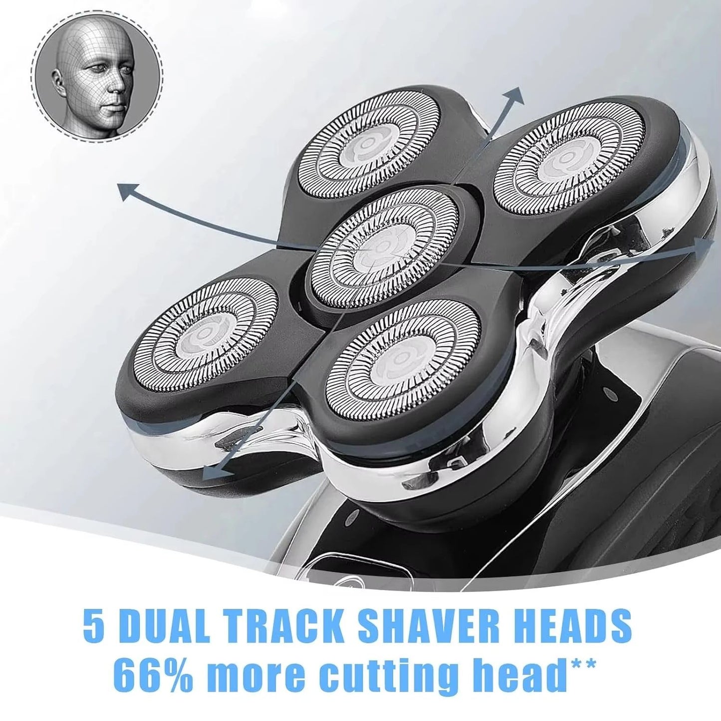 Remington Balder Pro Replacement Head for XR7000/XR1500/XR1501 – Sharp 5 Dual-Track Rotary Shaver Head Replacement