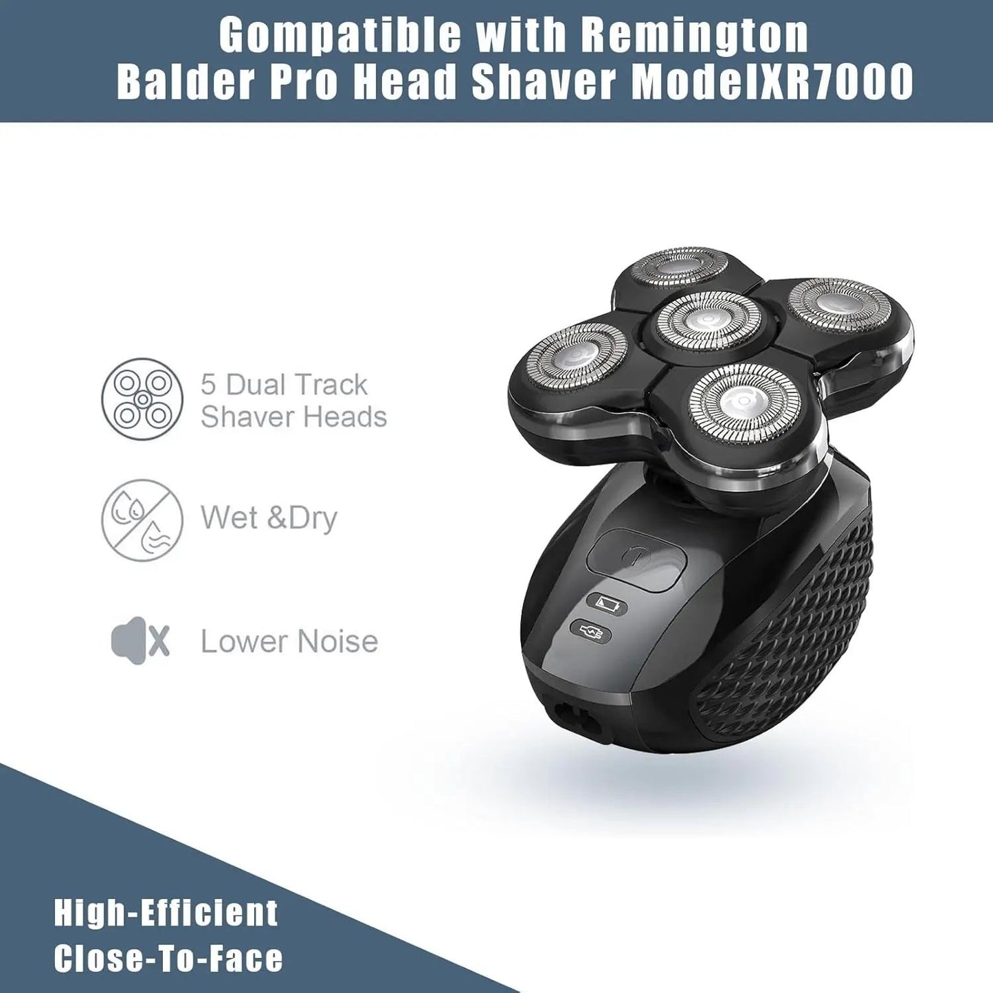 Remington Balder Pro Replacement Head for XR7000/XR1500/XR1501 – Sharp 5 Dual-Track Rotary Shaver Head Replacement