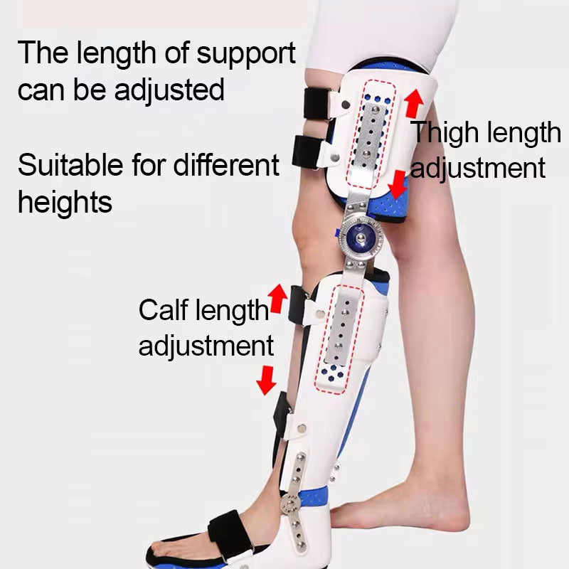 Orthopedic Adjustable Knee Brace, Ankle Foot Medical Support for Meniscus Injury Pain Relief and Rehabilitation