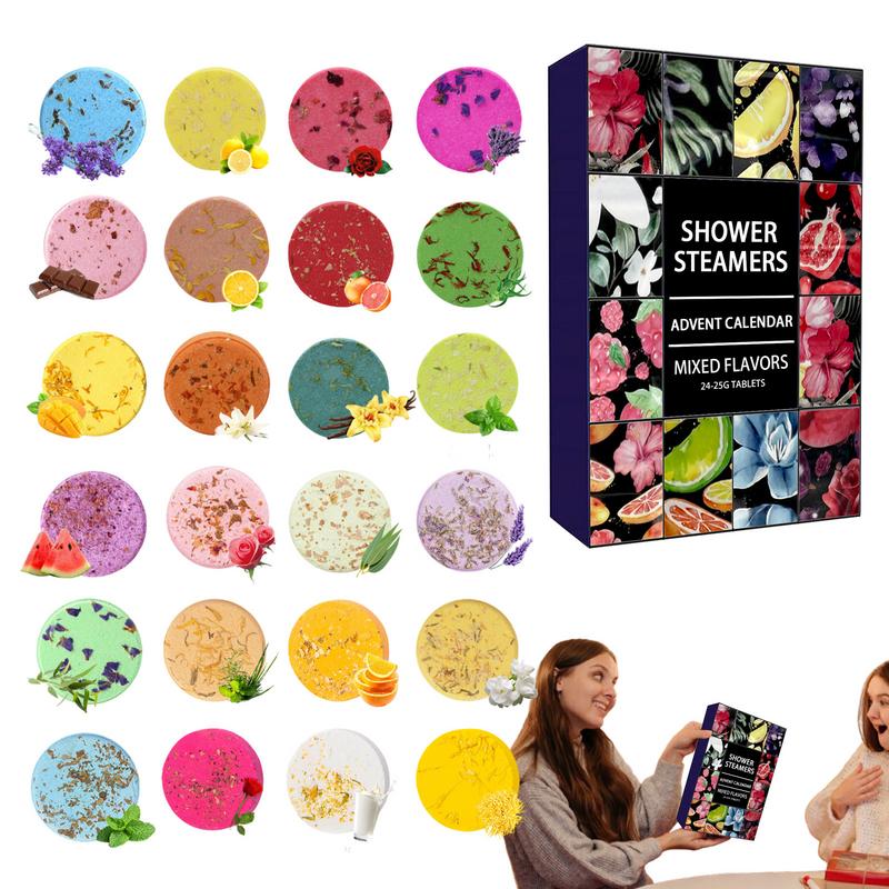 Shower Steamers Advent Calendar Kit, Aromatherapy Shower Bombs, Self Care and Relaxation, Stress Relief Bath Bombs