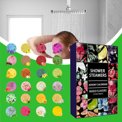 Shower Steamers Advent Calendar Kit, Aromatherapy Shower Bombs, Self Care and Relaxation, Stress Relief Bath Bombs
