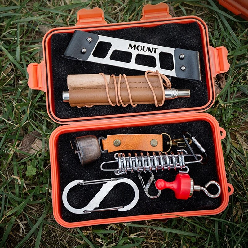 Shockproof Waterproof EDC Tool Box, Small Outdoor Survival Kit, Sealed Case for Camping, Outdoor Storage Box