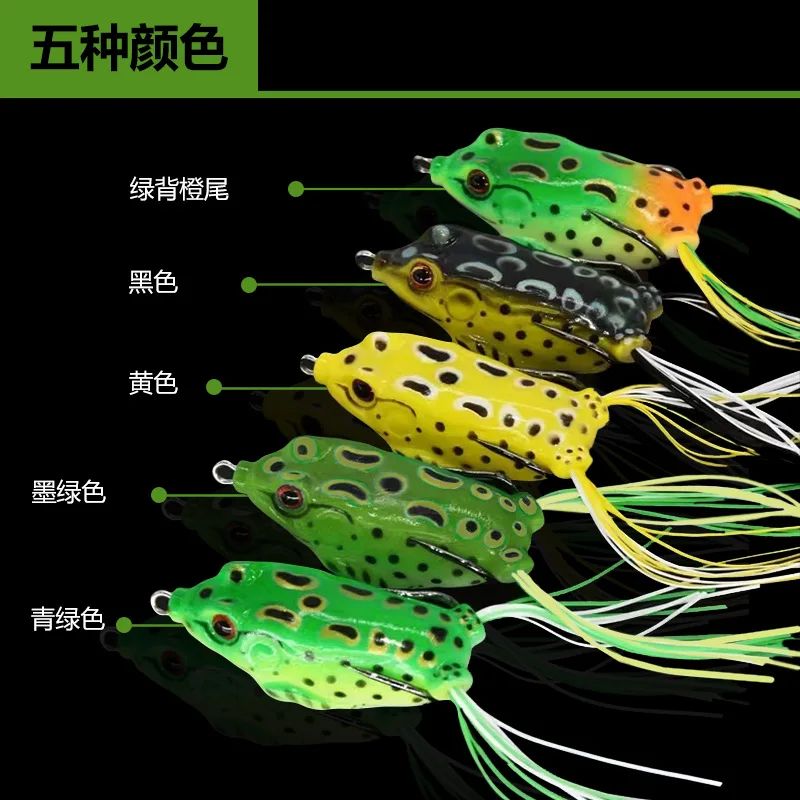 5-Pack Topwater Frog Lure Set – Hollow Body Frog Soft Baits for Bass, Weedless Surface Strikes
