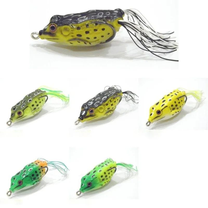 5-Pack Topwater Frog Lure Set – Hollow Body Frog Soft Baits for Bass, Weedless Surface Strikes