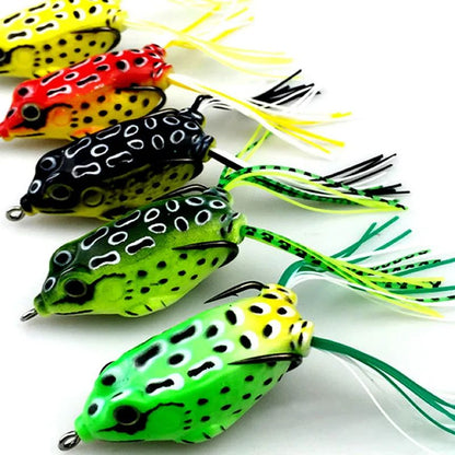 5-Pack Topwater Frog Lure Set – Hollow Body Frog Soft Baits for Bass, Weedless Surface Strikes