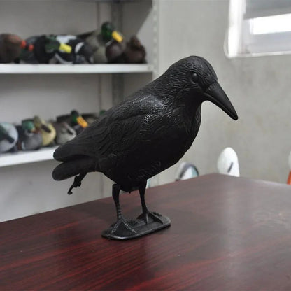 Realistic Black Raven Crow Decoy Bird Repellent for Garden and Balcony Pigeon Deterrent