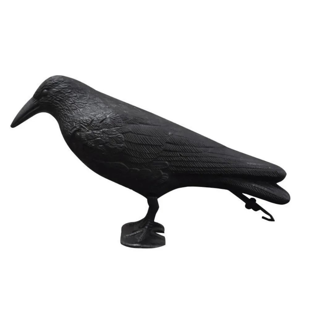 Realistic Black Raven Crow Decoy Bird Repellent for Garden and Balcony Pigeon Deterrent