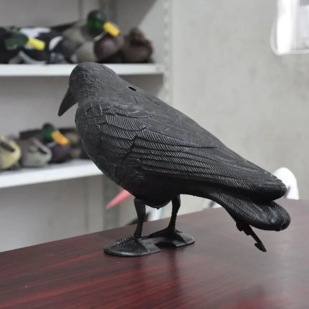 Realistic Black Raven Crow Decoy Bird Repellent for Garden and Balcony Pigeon Deterrent