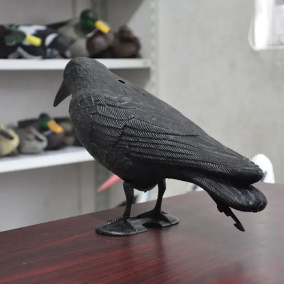 Realistic Black Raven Crow Decoy Bird Repellent for Garden and Balcony Pigeon Deterrent
