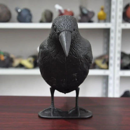Realistic Black Raven Crow Decoy Bird Repellent for Garden and Balcony Pigeon Deterrent