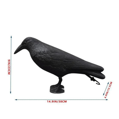 Realistic Black Raven Crow Decoy Bird Repellent for Garden and Balcony Pigeon Deterrent