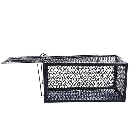 Self-Locking Humane Metal Mouse Trap Cage - Reusable Indoor/Outdoor Rat Catcher with Secure Iron Mesh