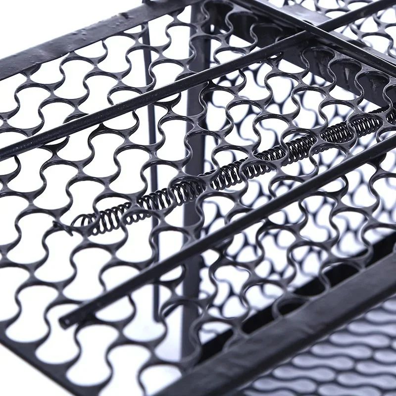Self-Locking Humane Metal Mouse Trap Cage - Reusable Indoor/Outdoor Rat Catcher with Secure Iron Mesh