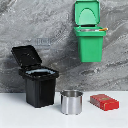 Reusable Non-Slip Smoking Ash Tray, Creative Wall Mounted Ashtray with Hole-Free Design for Home, Toilet, Car