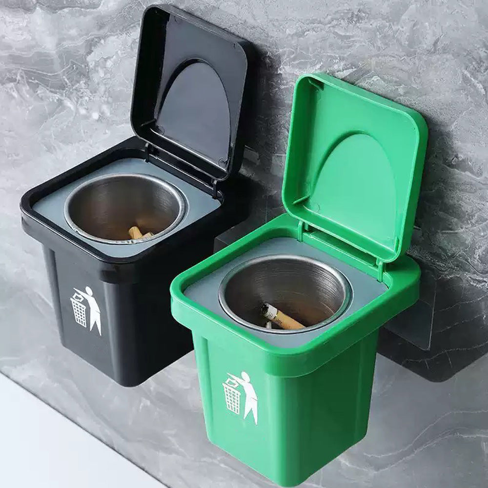 Reusable Non-Slip Smoking Ash Tray, Creative Wall Mounted Ashtray with Hole-Free Design for Home, Toilet, Car