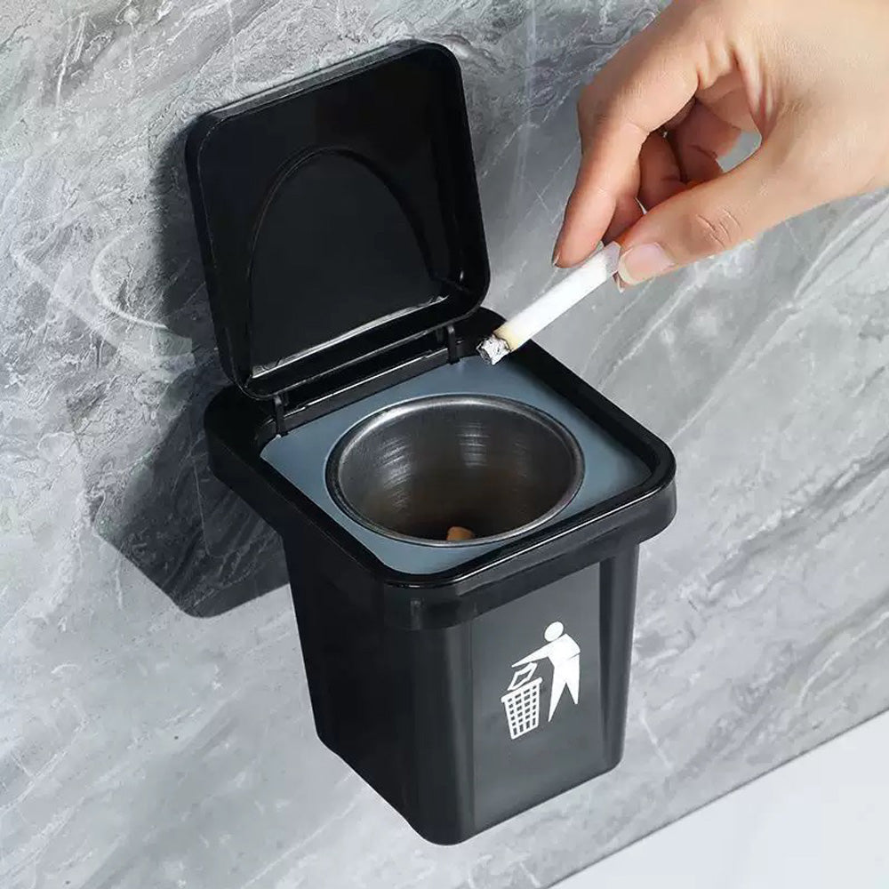 Reusable Non-Slip Smoking Ash Tray, Creative Wall Mounted Ashtray with Hole-Free Design for Home, Toilet, Car