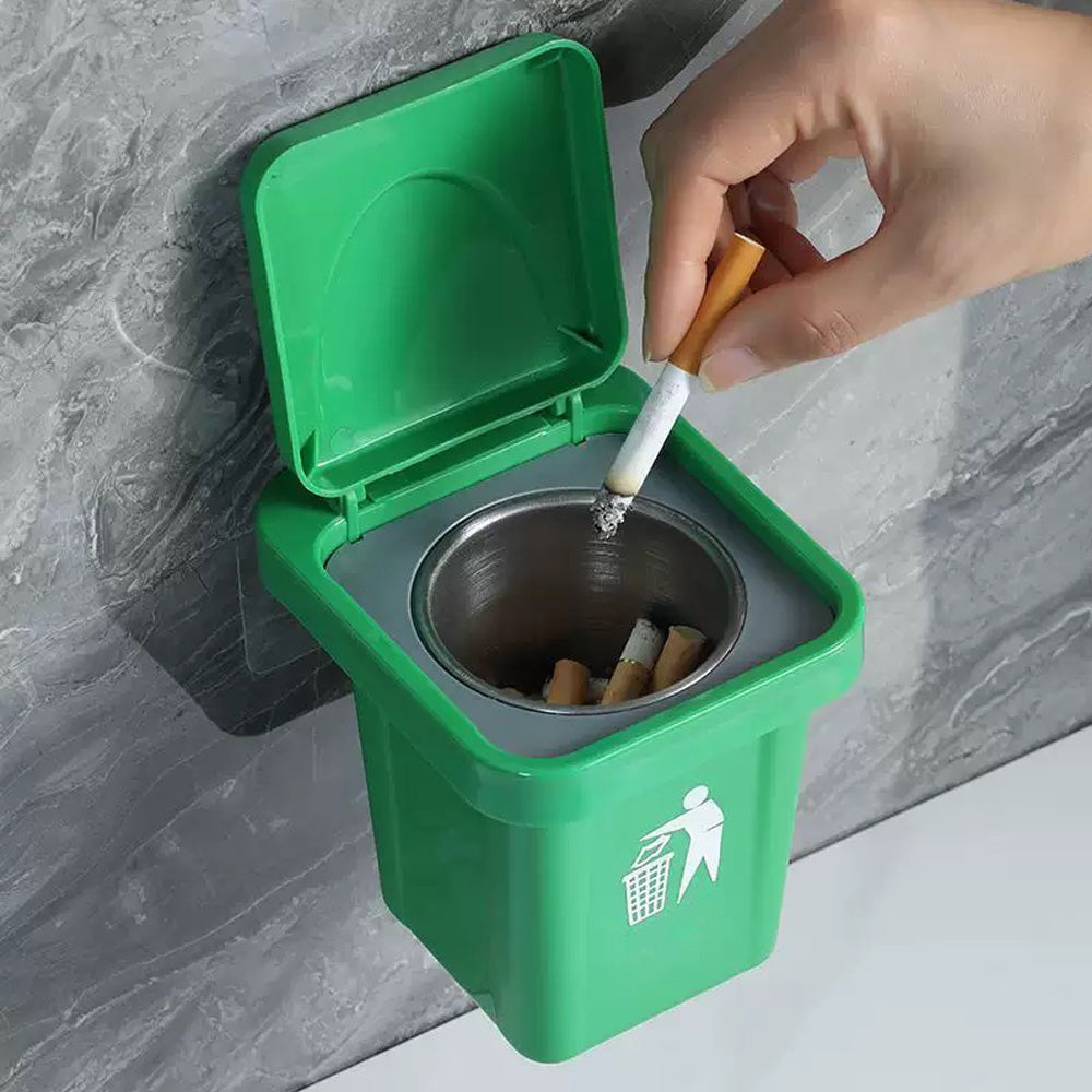 Reusable Non-Slip Smoking Ash Tray, Creative Wall Mounted Ashtray with Hole-Free Design for Home, Toilet, Car