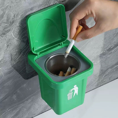 Reusable Non-Slip Smoking Ash Tray, Creative Wall Mounted Ashtray with Hole-Free Design for Home, Toilet, Car