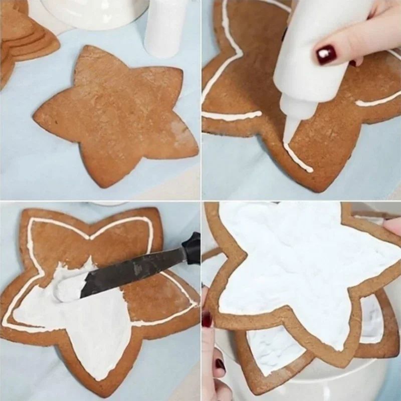 6-Piece 3D Christmas Cookie Cutter Set - Tree & Star Shapes for Festive Baking