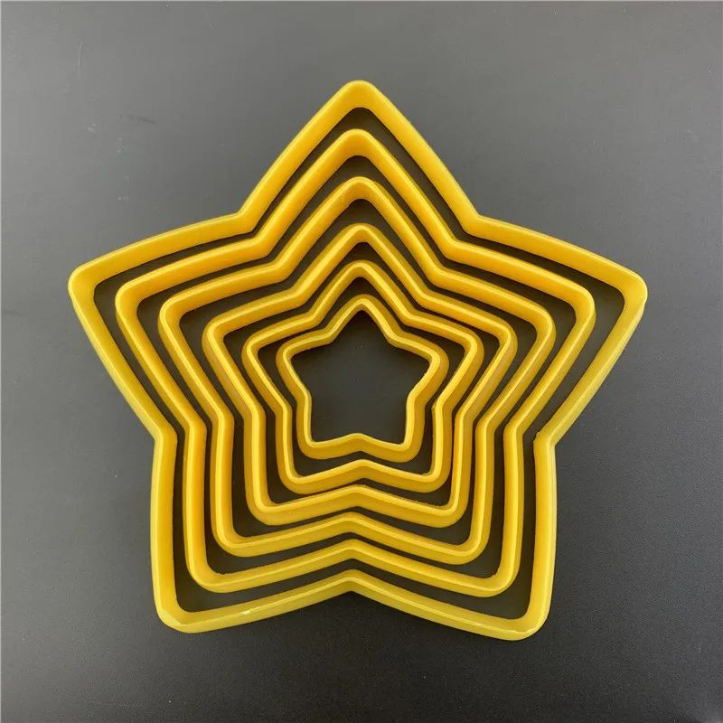 6-Piece 3D Christmas Cookie Cutter Set - Tree & Star Shapes for Festive Baking