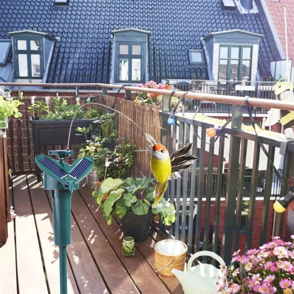 Solar Powered Flying Hummingbird Garden Decor
