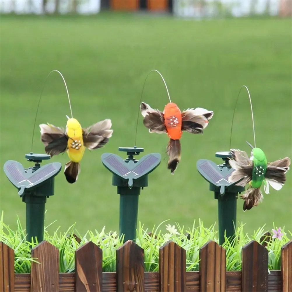 Solar Powered Flying Hummingbird Garden Decor