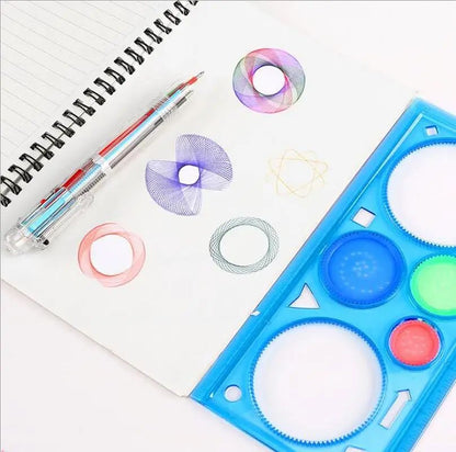 Multifunctional Geometry Ruler & Drawing Template - Geometric Stencil Puzzle Tool for Students and Artists