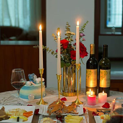 Elegant Metal and Aluminum Tabletop Candle Holders for Wedding and Home Decor, Vintage Style