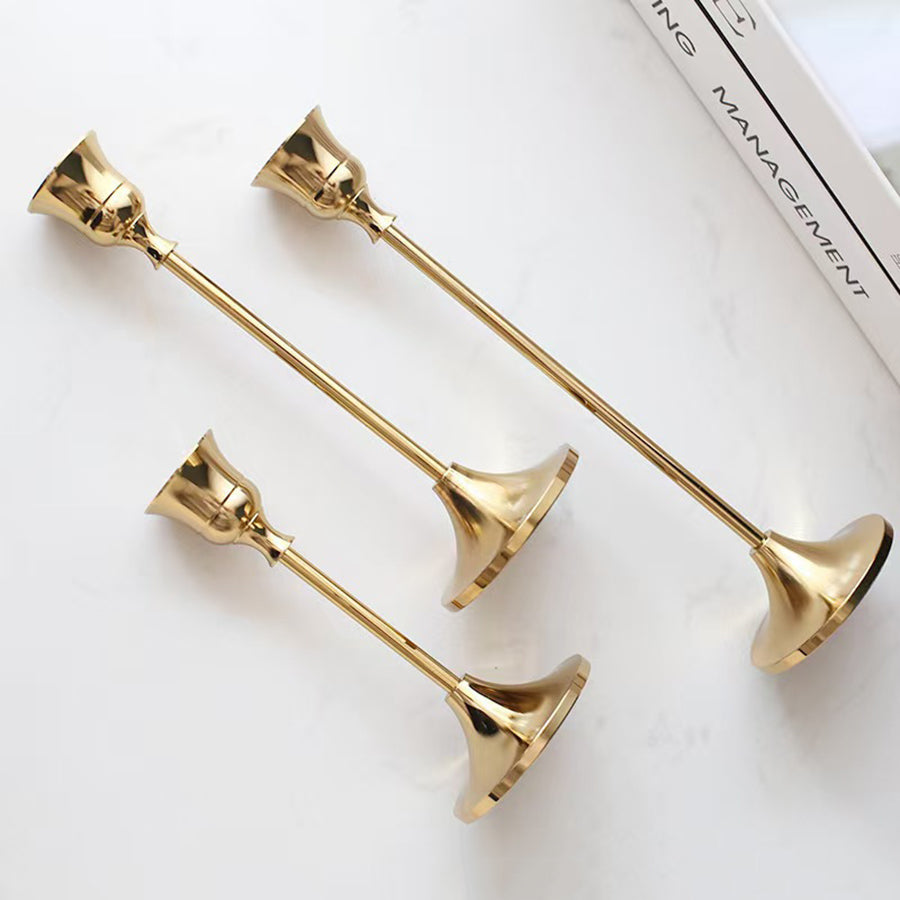 Elegant Metal and Aluminum Tabletop Candle Holders for Wedding and Home Decor, Vintage Style