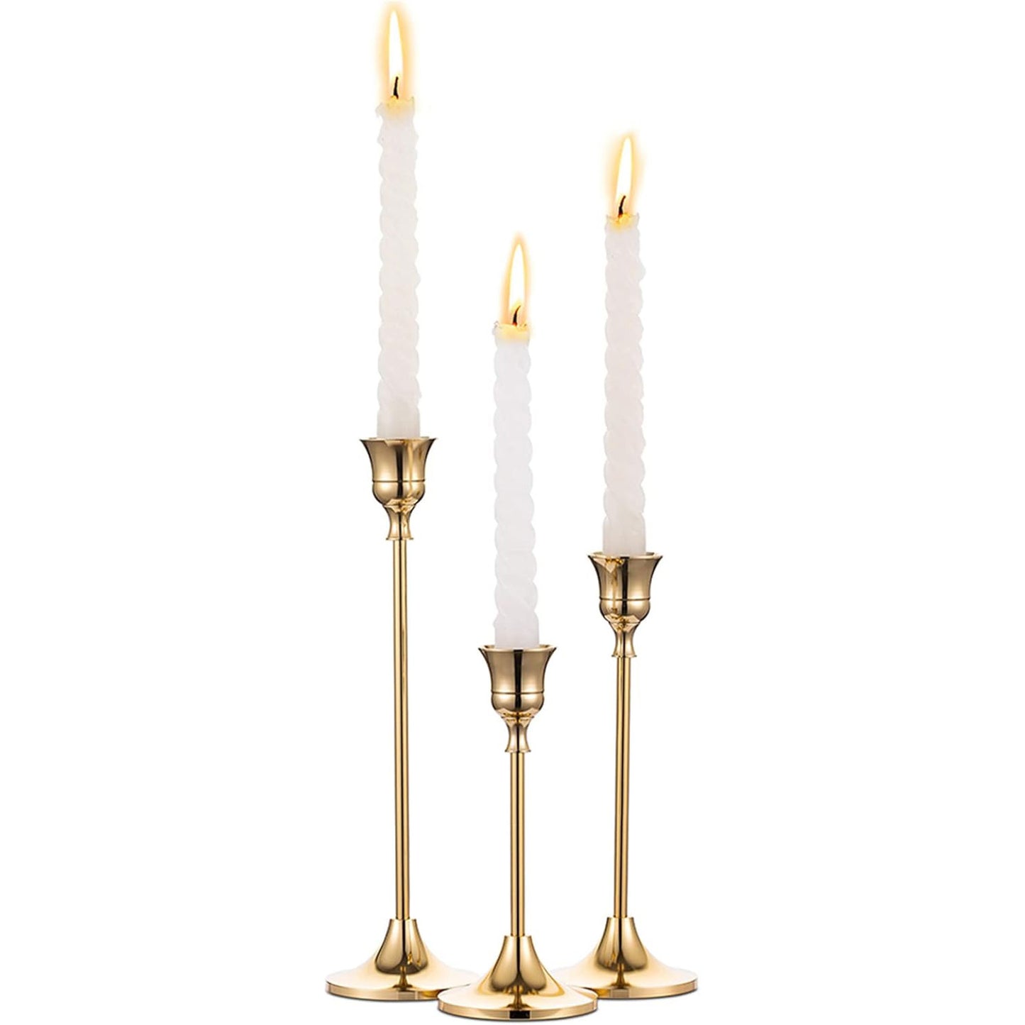 Elegant Metal and Aluminum Tabletop Candle Holders for Wedding and Home Decor, Vintage Style