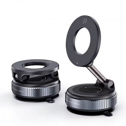 Magnetic Car Phone Holder, Adjustable Vacuum Mount, Foldable Design for Car, Desk, Bathroom