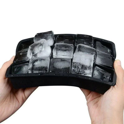 15-Grid Silicone Ice Cube Tray for Big Slow-Melt Cubes – Large Square Ice Mold for Cocktails & Whiskey