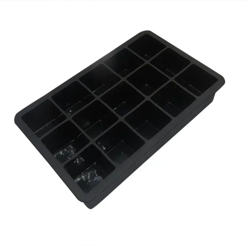 15-Grid Silicone Ice Cube Tray for Big Slow-Melt Cubes – Large Square Ice Mold for Cocktails & Whiskey