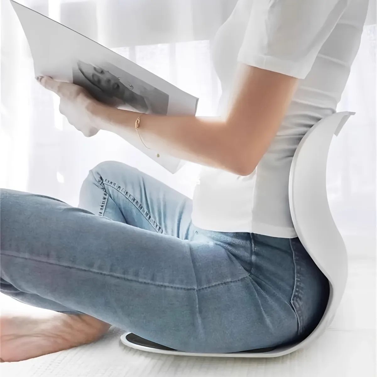 Ergonomic Lumbar Support Cushion - Foldable Office Chair Back Support for Better Sitting Posture & Lower Back Comfort