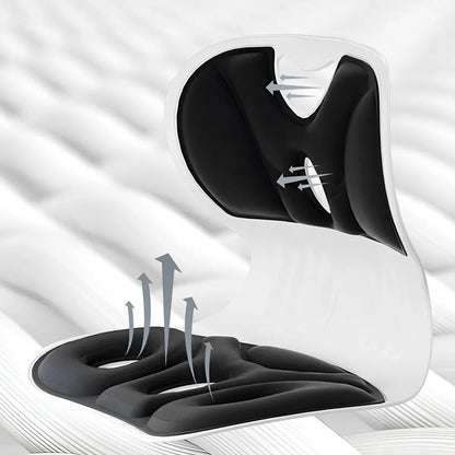 Ergonomic Lumbar Support Cushion - Foldable Office Chair Back Support for Better Sitting Posture & Lower Back Comfort