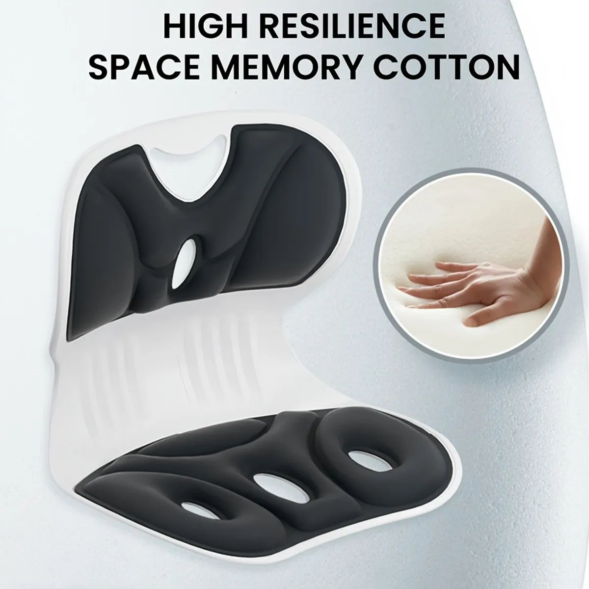 Ergonomic Lumbar Support Cushion - Foldable Office Chair Back Support for Better Sitting Posture & Lower Back Comfort