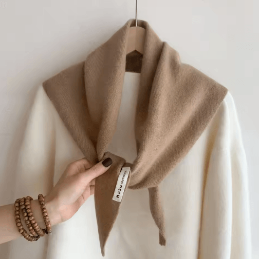 Womens Wool Triangle Scarf British Knitted Sweater Shawl Soft and Warm Accessory