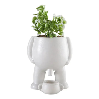Light Luxury Succulent Ceramic Flowerpot, Human Creative Desktop Planter, Simple Decorative Flowerpot for Desk